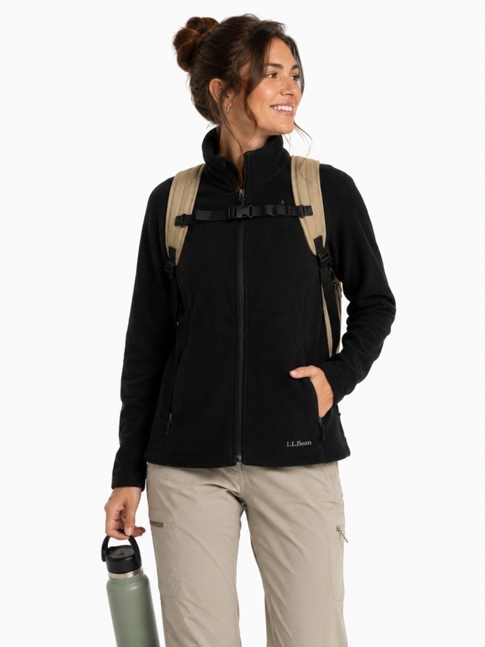 L.L. Bean Missy Gorpcore Black Soft Shell Long Sleeved Casual Jacket Siz…